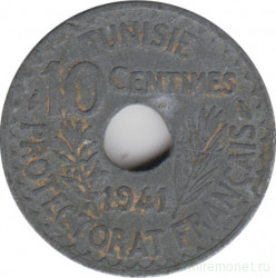 Монета. Тунис. 10 сантимов 1941 год.