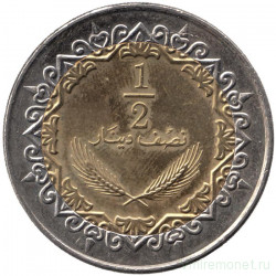 Монета. Ливия. 1/2 динара 2004 год.