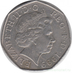 Монета. Великобритания. 50 пенсов 1999 год.