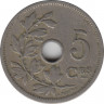 Монета. Бельгия. 5 сантимов 1905 год. BELGIQUE. рев.