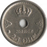  Монета. Норвегия. 25 эре 1947 год. ав.