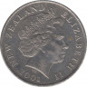 Монета. Новая Зеландия. 50 центов 2001 год. ав.