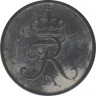  Монета. Дания. 2 эре 1955 год. ав