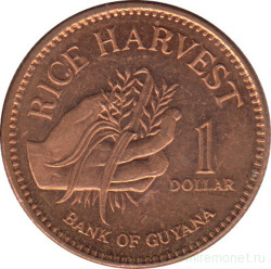 Монета. Гайана. 1 доллар 2002 год.