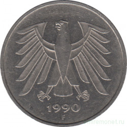 Монета. ФРГ. 5 марок 1990 год. Монетный двор - Штутгарт (F).