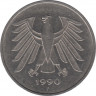 Монета. ФРГ. 5 марок 1990 год. Монетный двор - Штутгарт (F). ав.
