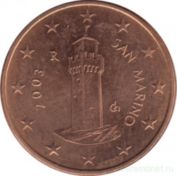 Монета. Сан-Марино. 1 цент 2003 год.