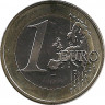 Реверс. Монета. Латвия. 1 евро 2016 год.