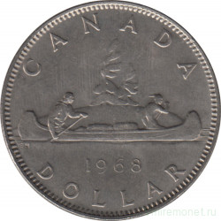 Монета. Канада. 1 доллар 1968 год.