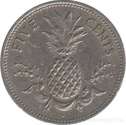 Монета. Багамские острова. 5 центов 1987 год.