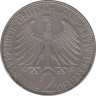 Монета. ФРГ. 2 марки 1957 год. Макс Планк. Монетный двор - Штутгарт (F). рев.