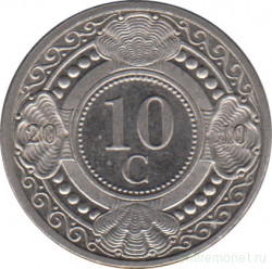 Монета. Нидерландские Антильские острова. 10 центов 2010 год.