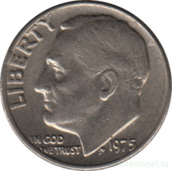 Монета. США. 10 центов 1975 год.
