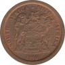 Монета. Южно-Африканская республика (ЮАР). 5 центов 1990 год. ав.