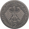 Монета. ФРГ. 2 марки 1988 год. Курт Шумахер. Монетный двор - Мюнхен (D). рев.