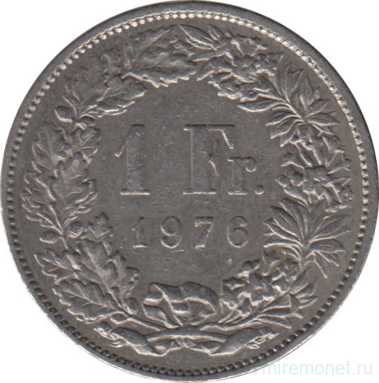 Монета. Швейцария. 1 франк 1976 год.