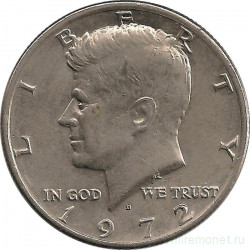 Монета. США. 50 центов 1972 год. Монетный двор D.