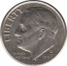  Монета. США. 10 центов 1997 год. Монетный двор D. ав.
