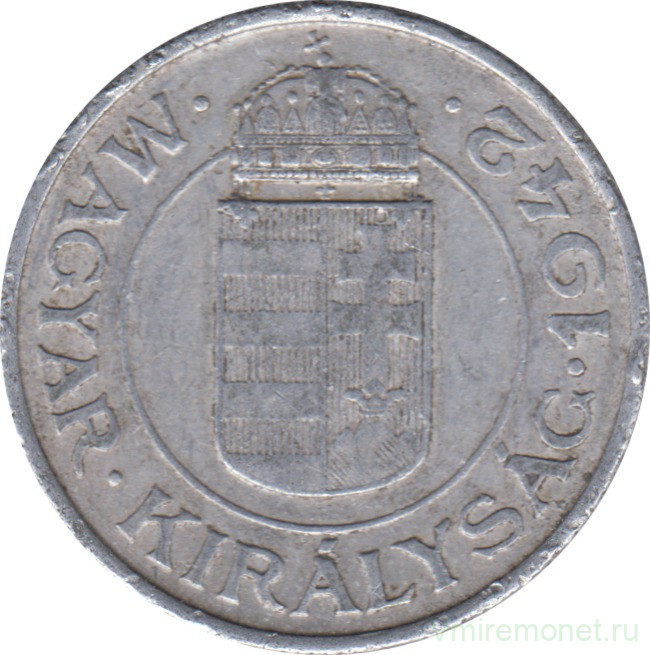 Монета. Венгрия. 2 пенгё 1942 год.