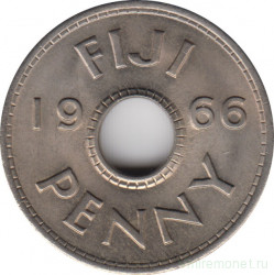 Монета. Фиджи. 1 пенни 1966 год.