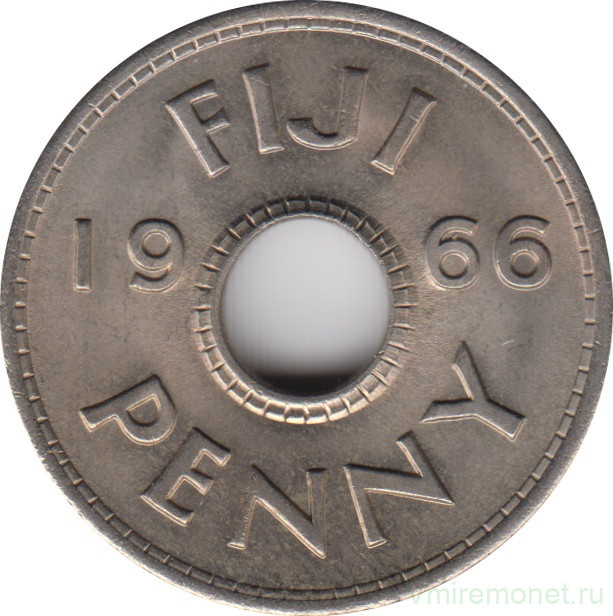Монета. Фиджи. 1 пенни 1966 год.