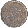 Монета. США. 5 центов 1906 год.