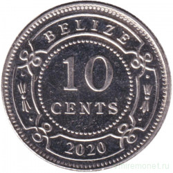 Монета. Белиз. 10 центов 2020 год.