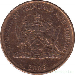 Монета. Тринидад и Тобаго. 1 цент 2008 год.