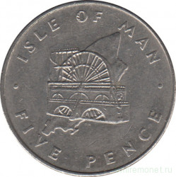 Монета. Великобритания Остров Мэн. 5 пенсов 1976 год.