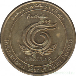 Монета. Австралия. 1 доллар 1999 год. Международный год пожилых людей.