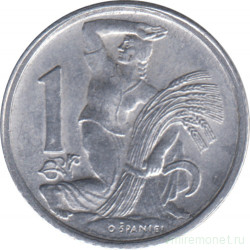 Монета. Чехословакия. 1 крона 1951 год.