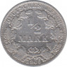 Монета. Германия. Германская империя. 1/2 марки 1906 год. Монетный двор - Берлин (D). ав.