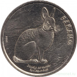 Монета. Коста-Рика. 50 колонов 2023 год. Фауна тропических лесов. Горный кролик.