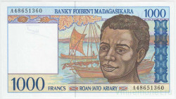 Банкнота. Мадагаскар. 1000 франков 1994 год. Тип 76a.