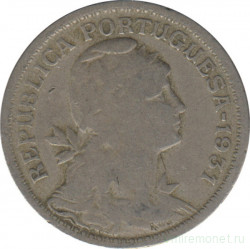 Монета. Португалия. 50 сентаво 1931 год.