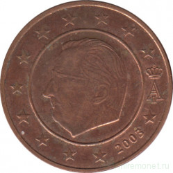 Монета. Бельгия. 5 центов 2003 год.