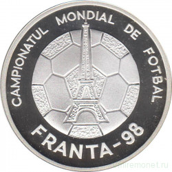 Монета. Румыния. 100 лей 1998 год. Чемпионат мира по футболу 1998.