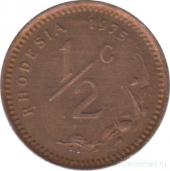 Монета. Родезия. 1/2 цента 1975 год.