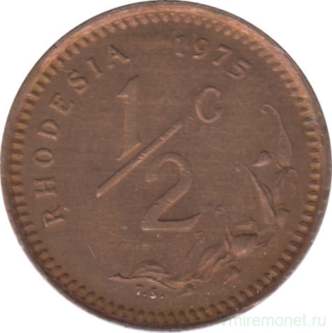 Монета. Родезия. 1/2 цента 1975 год.