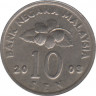 Монета. Малайзия. 10 сен 2003 год. ав.