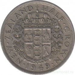 Монета. Новая Зеландия. 1/2 кроны 1949 год.