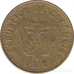 Монета. Колумбия. 100 песо 2010 год.