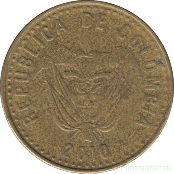 Монета. Колумбия. 100 песо 2010 год.