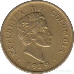 Монета. Колумбия. 25 сентаво 1979 год.