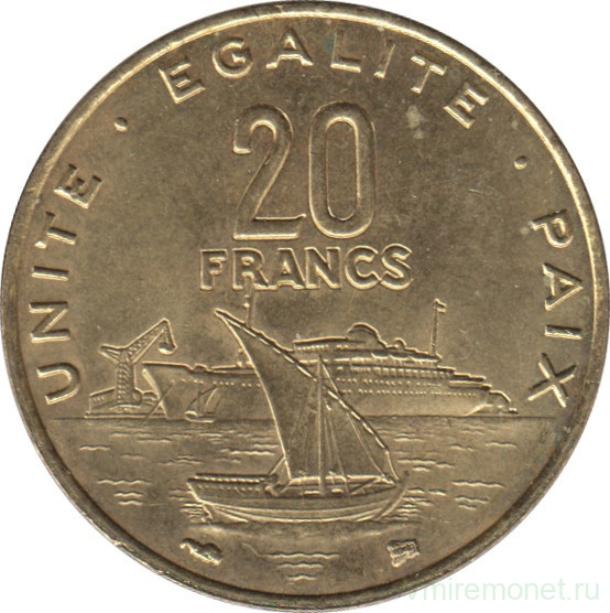 Монета. Джибути. 20 франков 1999 год.