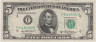 Банкнота. США. 5 долларов 1950 год. F. Тип 438b. ав.