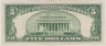 Банкнота. США. 5 долларов 1950 год. F. Тип 438b. рев.