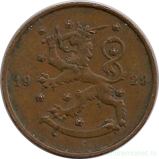 Монета. Финляндия. 10 пенни 1929 год.     