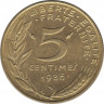 Монета. Франция. 5 сантимов 1986 год. ав.
