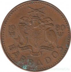 Монета. Барбадос. 1 цент 1980 год.